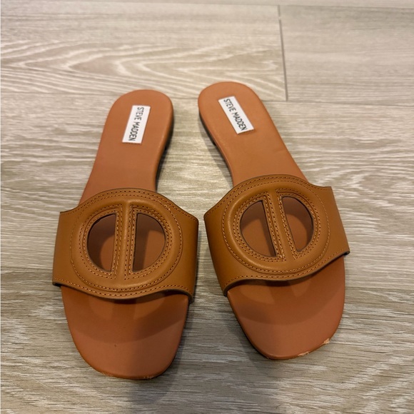 Steve Madden Kylah Tan Leather Sandals - Picture 2 of 4